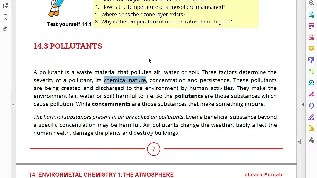 Chem 10th Pollutants
