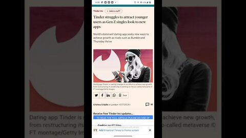 bumble is one of the only dating sites that's on the increase while all others seem to be declining?