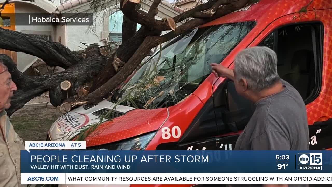 Valley residents cleaning up after dust storm