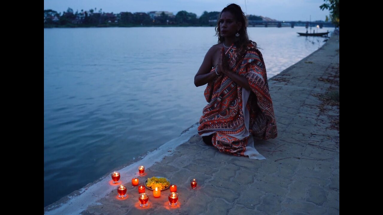 Hindu festival of lights with Candles and Flowers