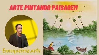 ✅[ARTE] Pintura em Azulejo paisagem [Painting Landscape Tile Art]