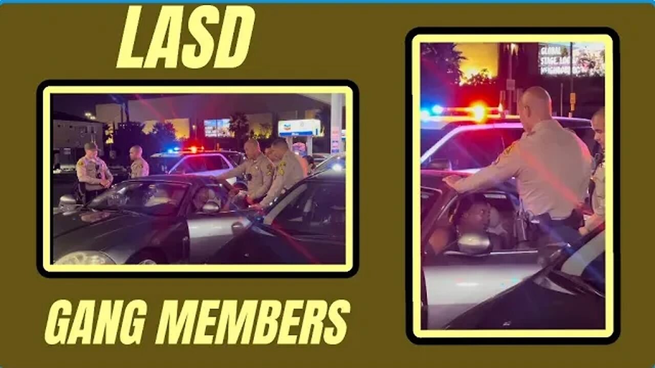 8 LASD DEPUTIES SURROUND A BLACK MAN IN HIS JAGUAR.