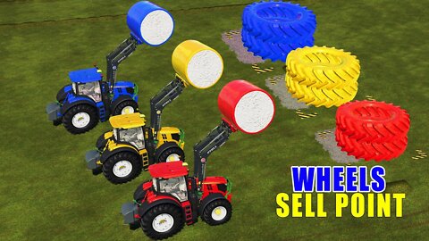 KING OF COLORS ! MEGA COTTON BALING & SELLING WITH WHEELS PLATFORM ! Farming Simulator 19