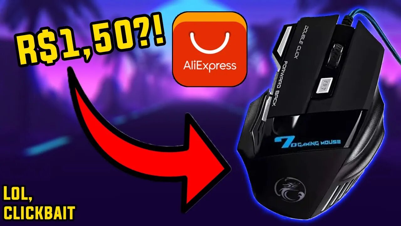 O MOUSE DE R$ 1,50 (Funciona?) - Unboxing