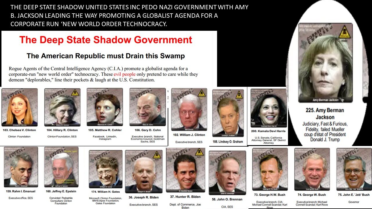 THE UNITED STATES INC FOREIGN PEDO CORPORATION IS OUR ENEMY ASK JESUIT JUDGE AMY B. JACKSON