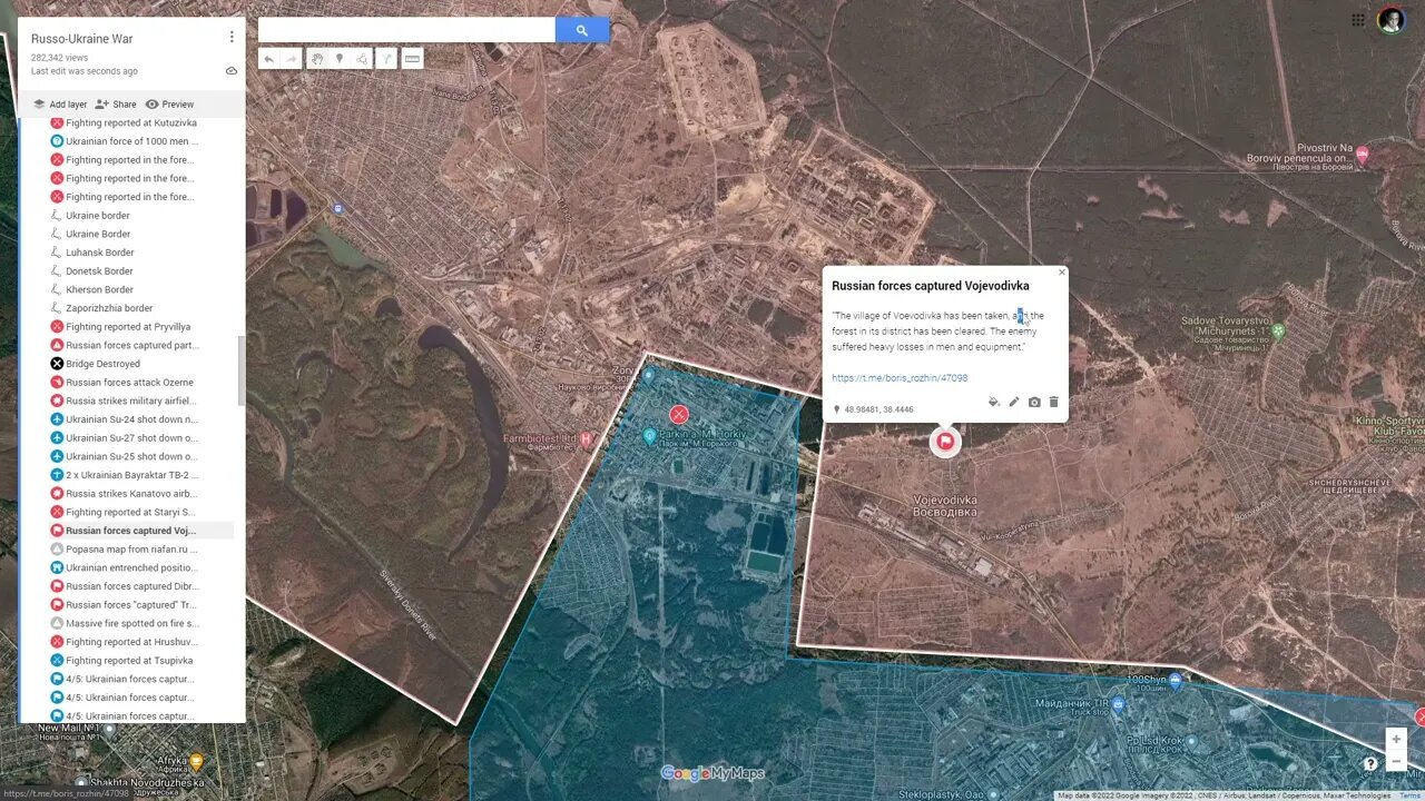 [ Luhansk Front ] LPR / Russian forces captured town of Vojevodivka (North of Severodonetsk)