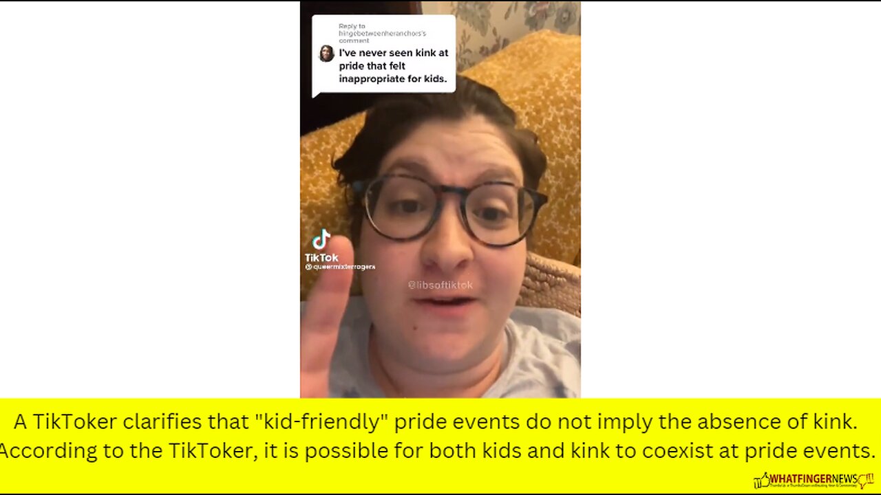 A TikToker clarifies that "kid-friendly" pride events do not imply the absence of kink.