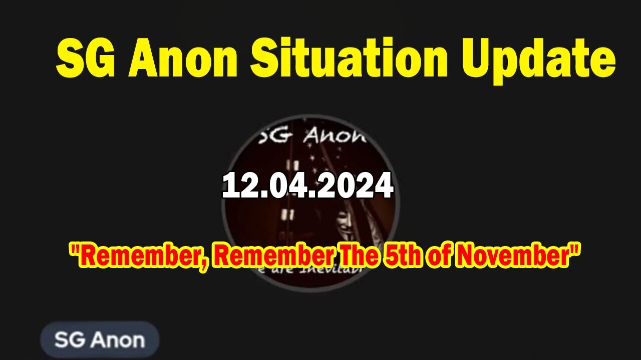 SG Anon & 5DGramma Situation Update Nov 4: "Remember, Remember The 5th of November"