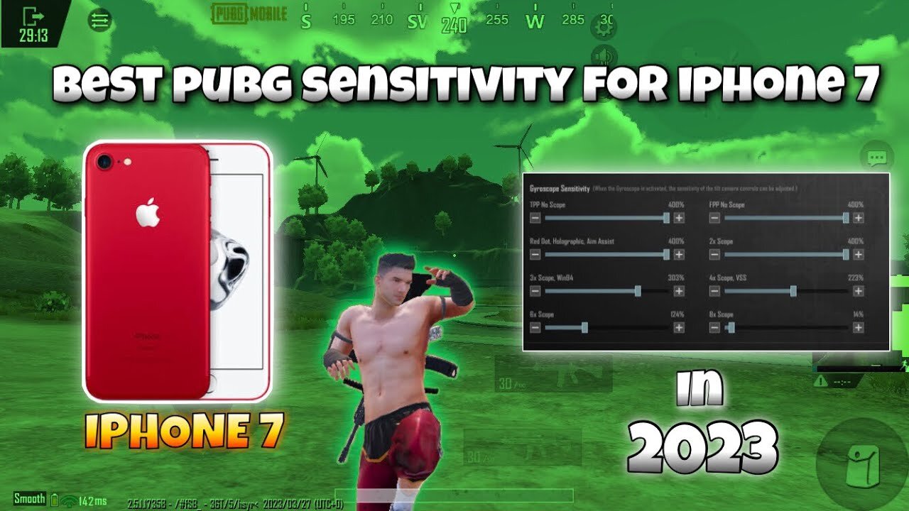 Best Pubg Mobile Sensitivity For IPhone7 🔥 | 5fingers + Gyroscope | Zero Recoil Sensitivity