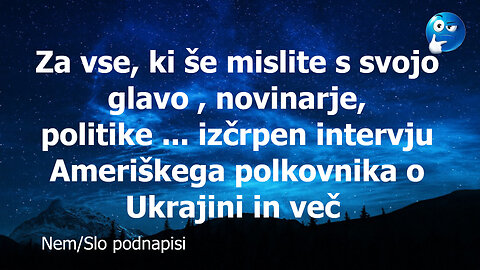 Intervju vreden ogleda Ameriški polkovnik o Ukrajini, ZDA, EU...