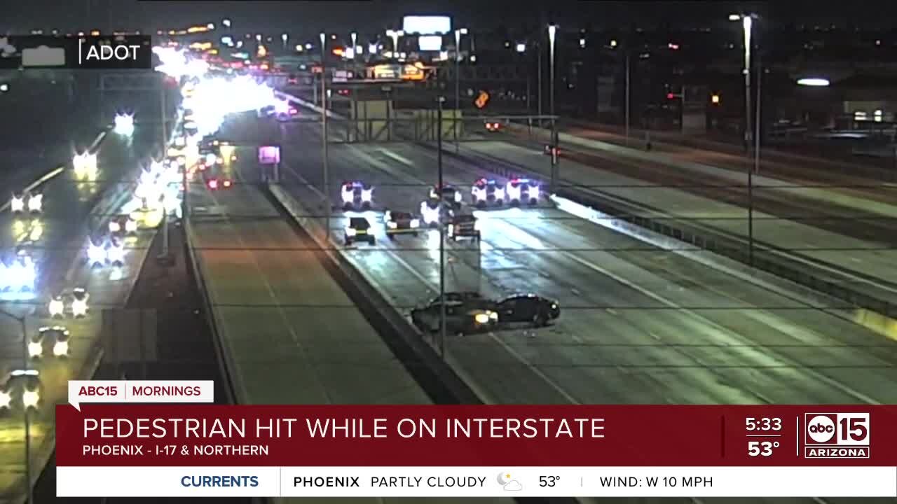 Person struck by car along I-17 near Northern Avenue