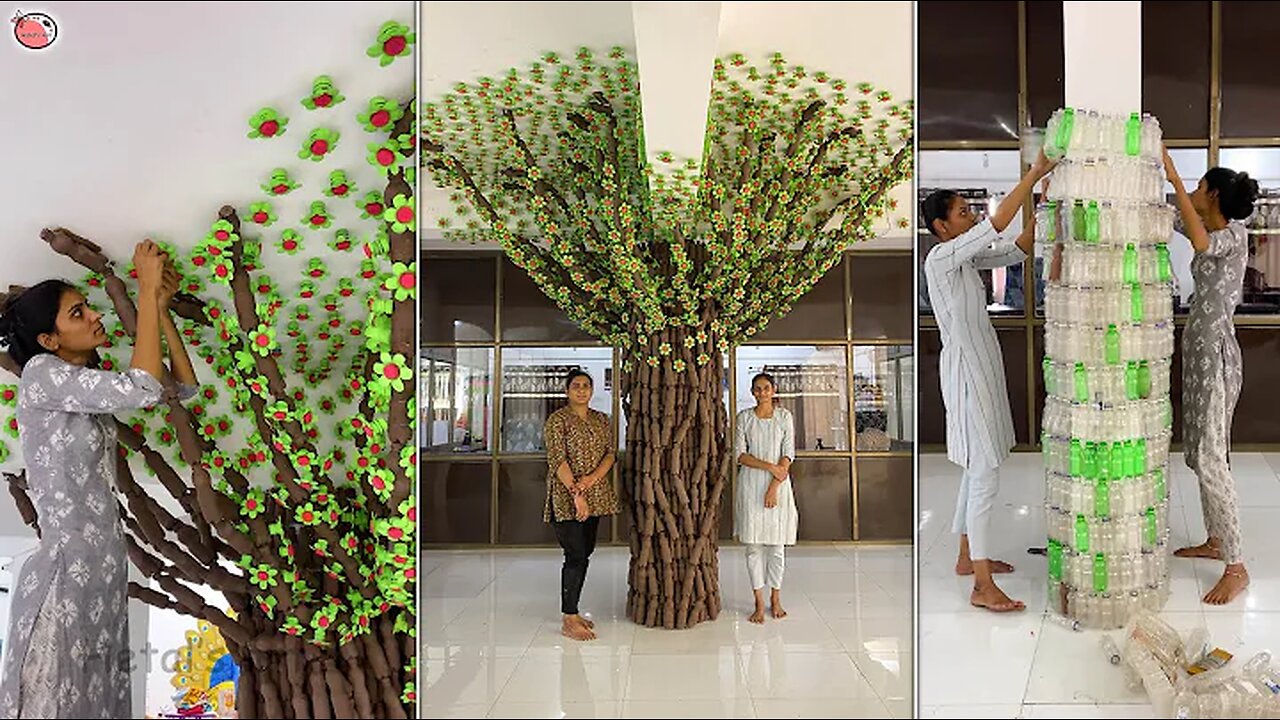 Reuse plastic bottle idea || Tree making #tree #bottle #diy #reuse #creativity