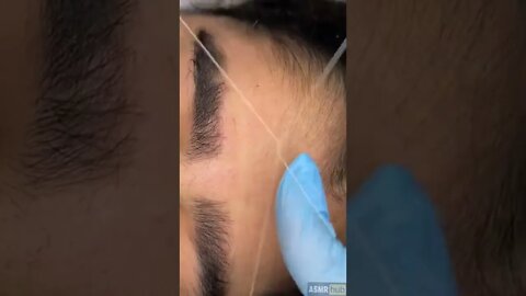 POV face and eyebrows threading ASMR