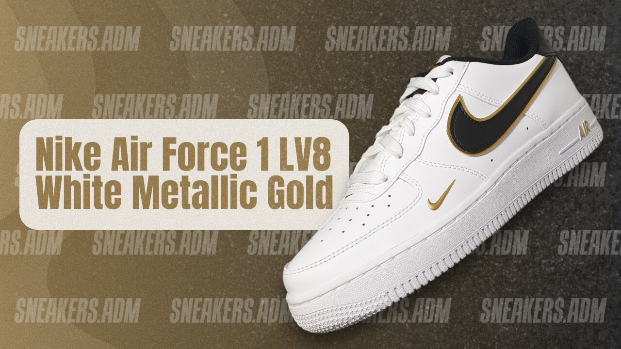 Nike Air Force 1 LV8 White Metallic Gold (GS) - DM3322-100 - @SneakersADM