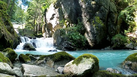 Mountain River in the rocks for sleep and relaxation. Sounds of nature.