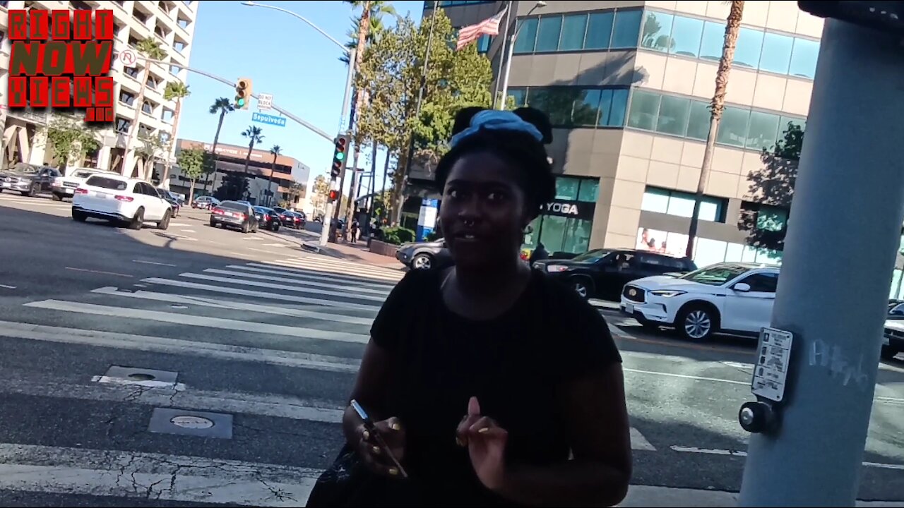 Angry Black Woman Harrases Recall Newsom rally