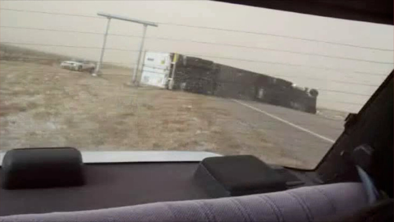 Semi Truck Flipped by Storm