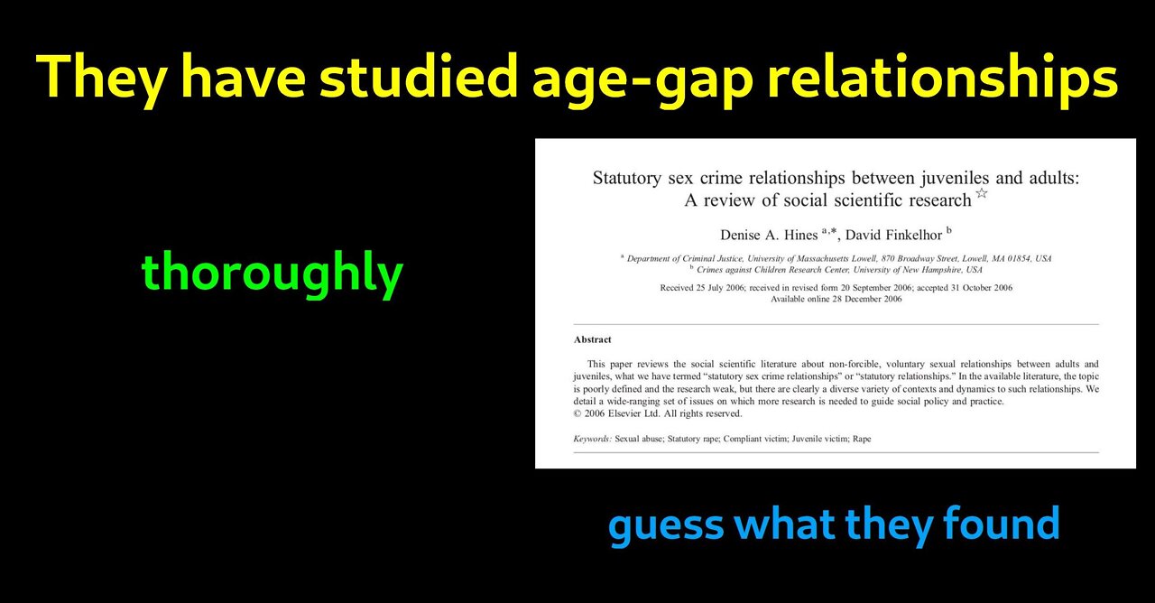 They have studied age-gap relationships. Thoroughly. Guess what they found.