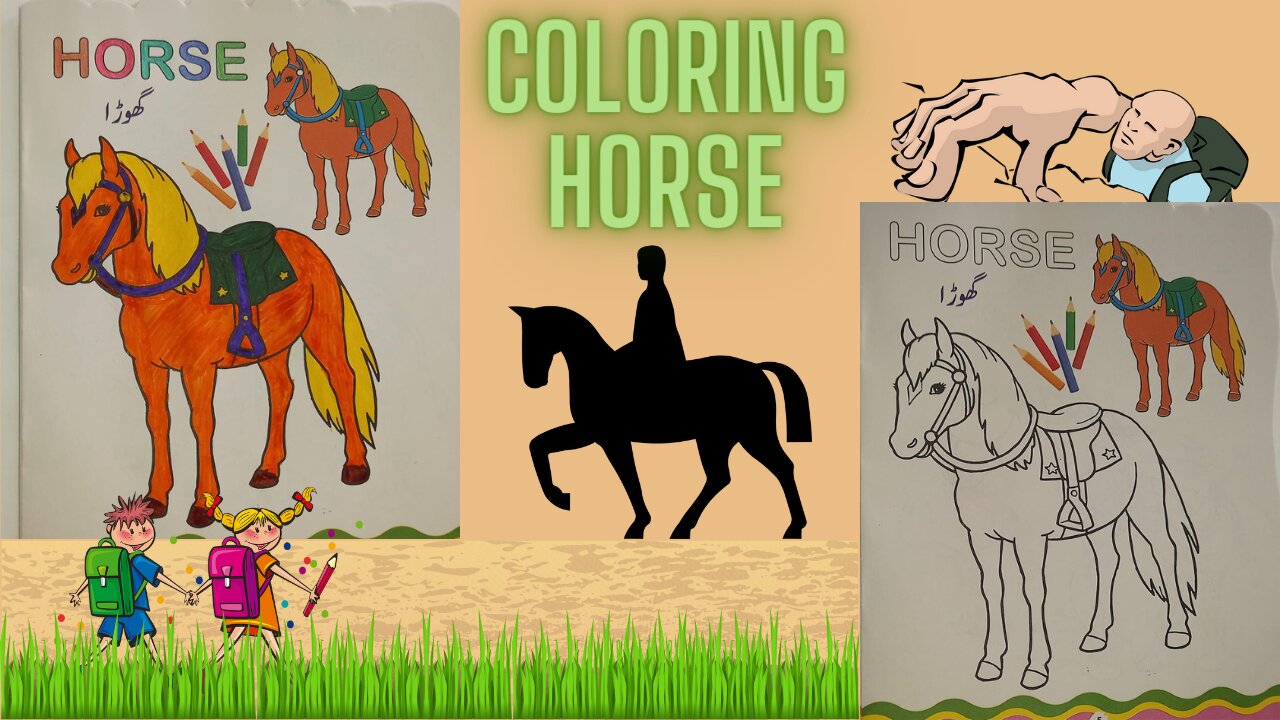 Magical Horse Coloring Adventure for Kids 🌈🐴 | Fun & Easy Coloring Page | Learn Colors