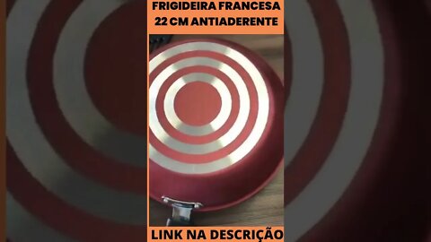 Frigideira Francesa 22 cm Antiaderente Com 5 Camadas De Teflon Cor: Cereja e Dourado