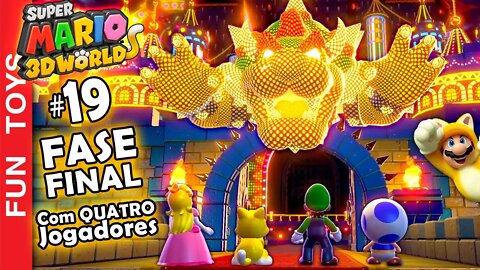 Super Mario 3d World #19 - FASE FINAL com QUATRO Jogadores! Muitas surpresas durante TODO o vídeo!!!