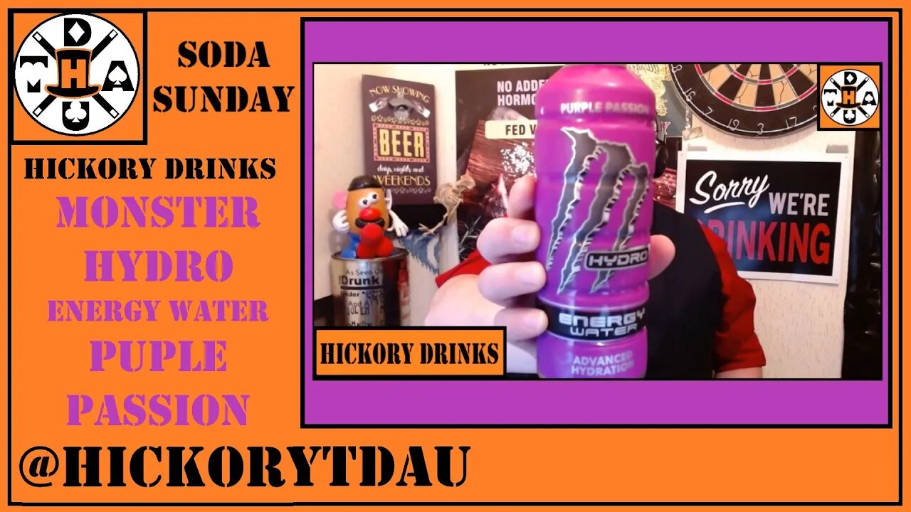 Monster Hydro Energy Water Purple Passion Hickory Drinks Soda Sunday