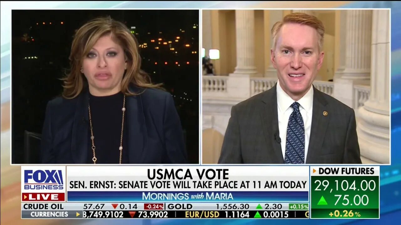 Senator James Lankford Joins Maria Bartiromo on Fox Business to Discuss USMCA Vote