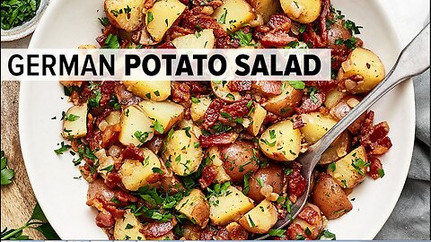 GERMAN POTATO SALAD with a warm bacon vinegar Dijon dressing!