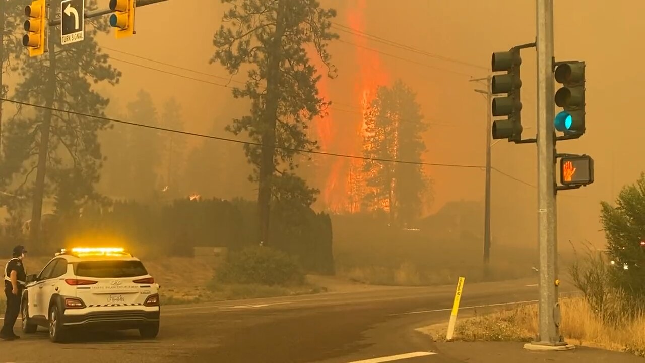 Canada BC fires blaze devastation views of the motorways?