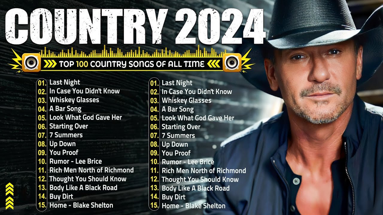 Luke Combs, Luke Bryan, Morgan Wallen, Chris Stapleton, Kane Brown Country Music Playlist 2024