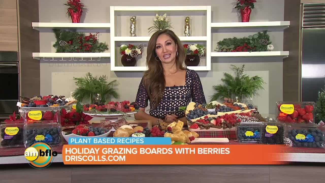 Holiday grazing boards with berries