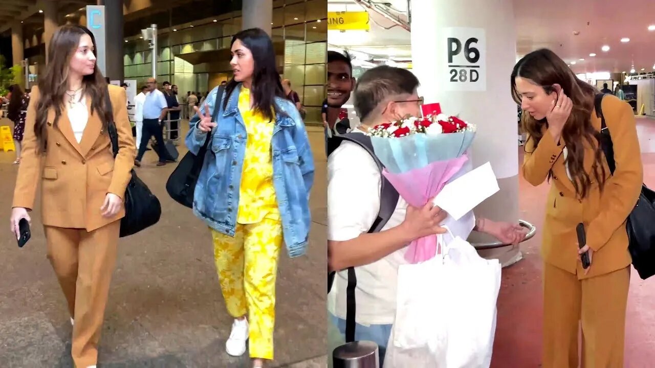 Tamanna Bhatia And Mrunal Thakur Mobbed By Fans At Airport 😍🔥📸✈️