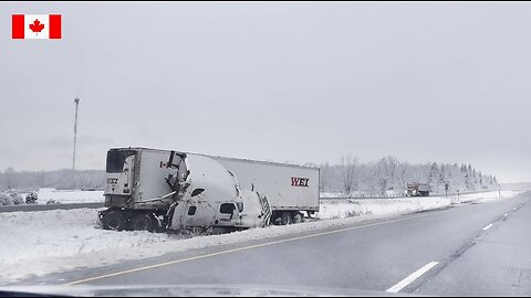 Winter ROAD TRIP in Snow Storm from Quebec to Ontario Canada - December 2023