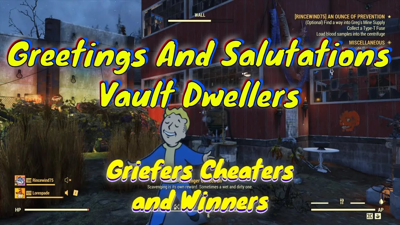 Greetings and Salutations Vault Dwellers With Fallout 1st