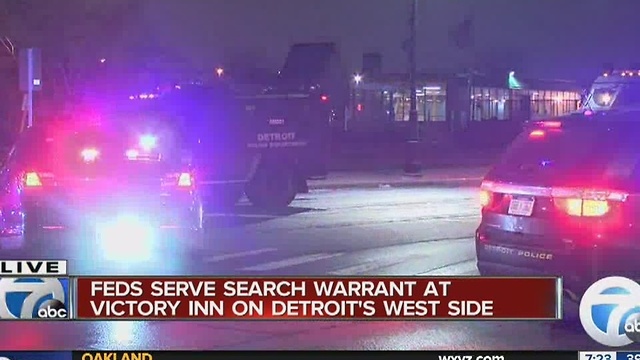 Federal agents conducting search warrant at Detroit motel