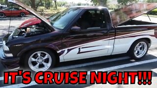 TAKING THE 1996 CHEVY S-10 350 V8 TO IT'S FIRST CRUISE NIGHT!!!