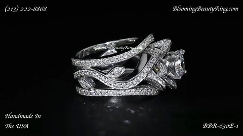 BBR-630-1E Small Version Lotus Swan Double Band Flower Ring