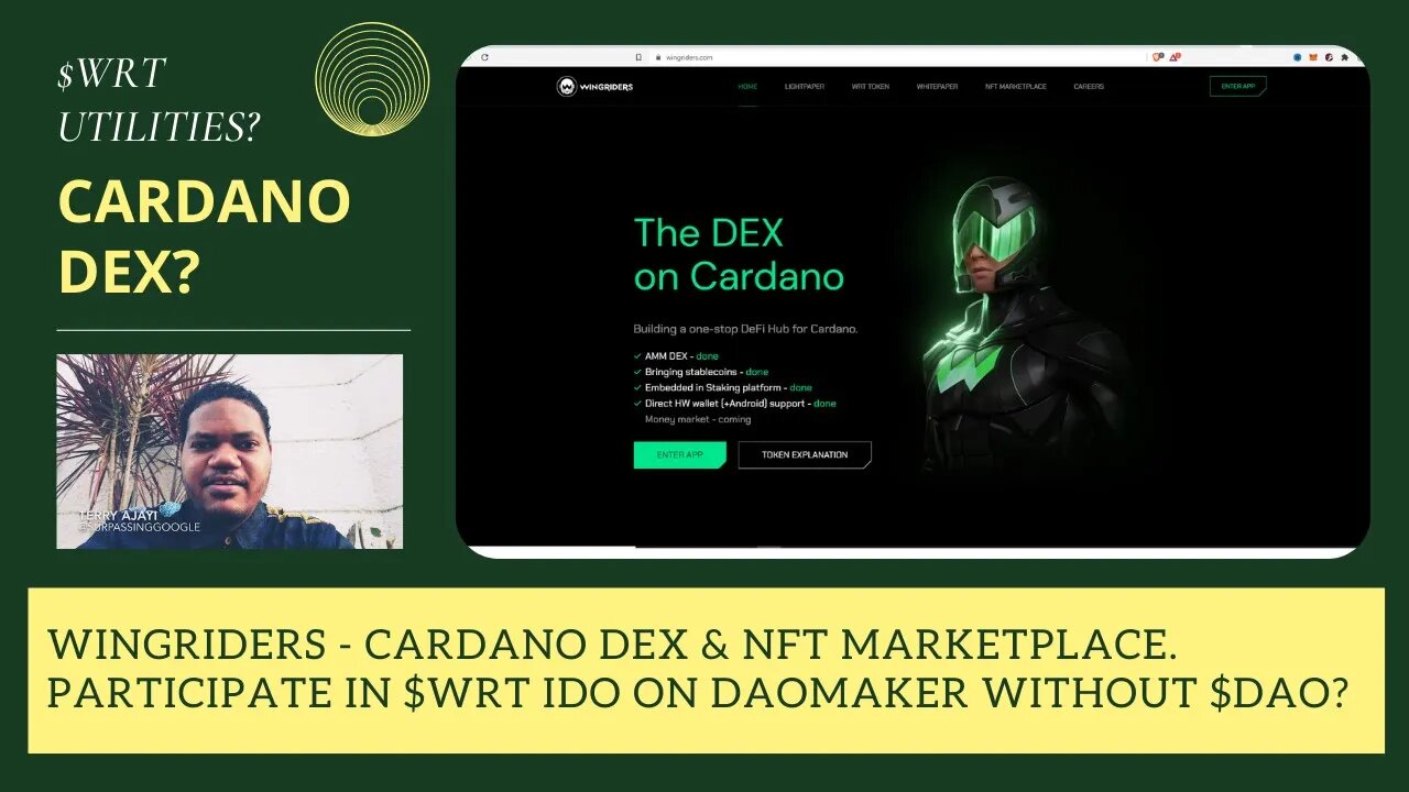 Wingriders - Cardano DEX & NFT Marketplace. How To Participate In $WRT IDO On Daomaker Without $DAO?