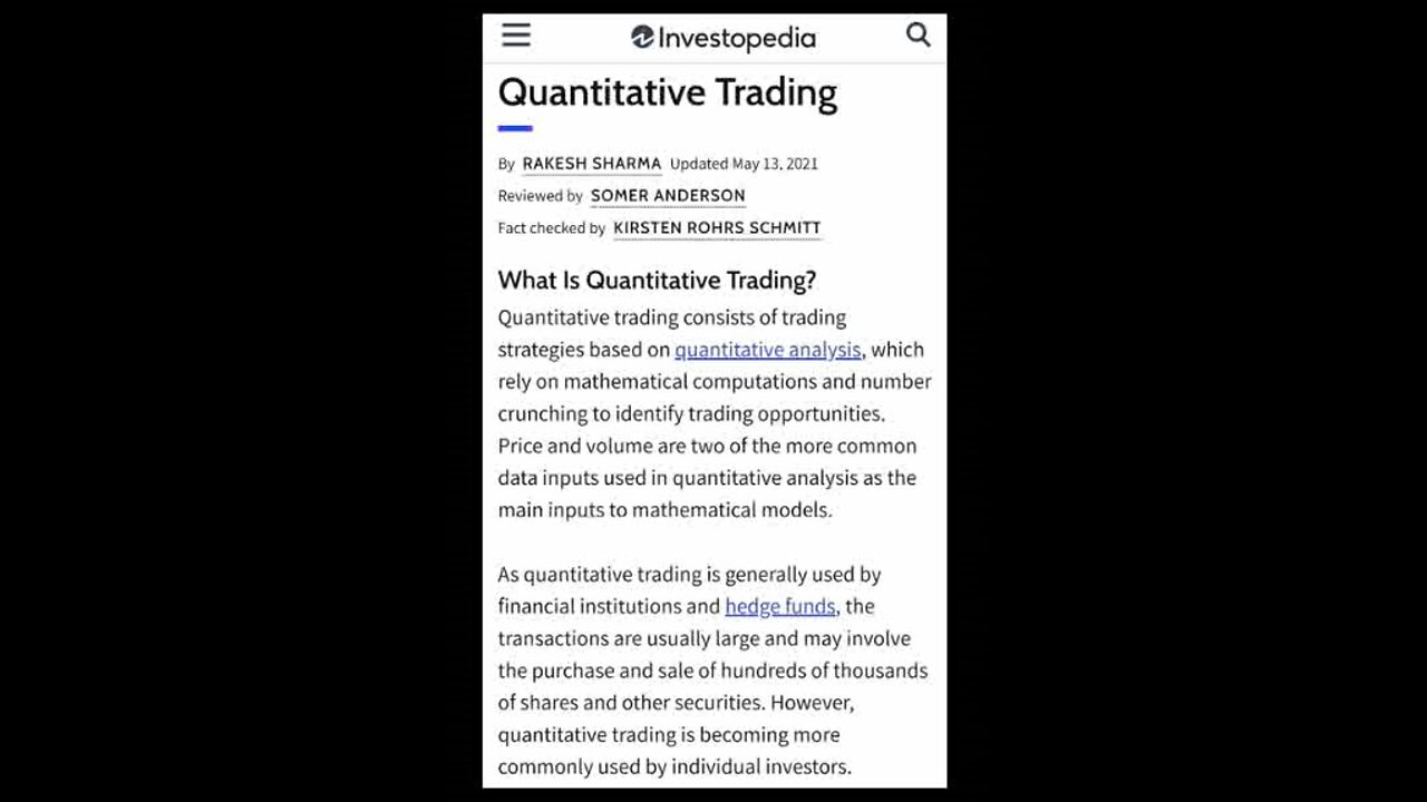 Introduction to Quantitative Trading...