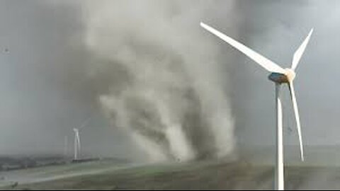 INCREDIBLE TORNADO VS WIND TURBINE DRONE FOOTAGE