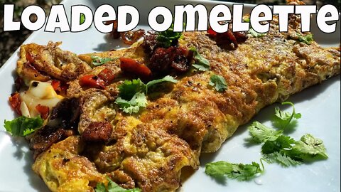 Loaded Omelette on the Blackstone Flat Top Griddle