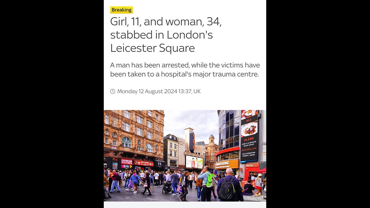 🇬🇧 Another day, another "knife attack" in London. Leicester Square.