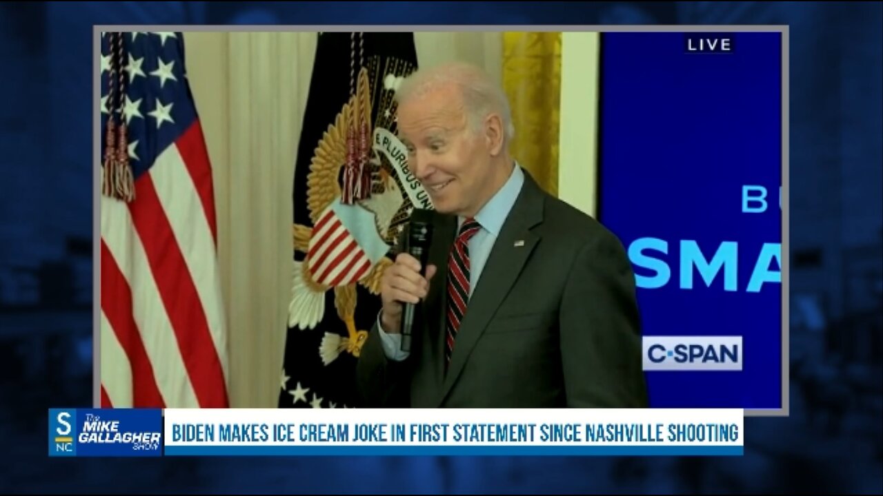 Biden makes jokes about ice cream during his first statement following the Nashville elementary school shooting