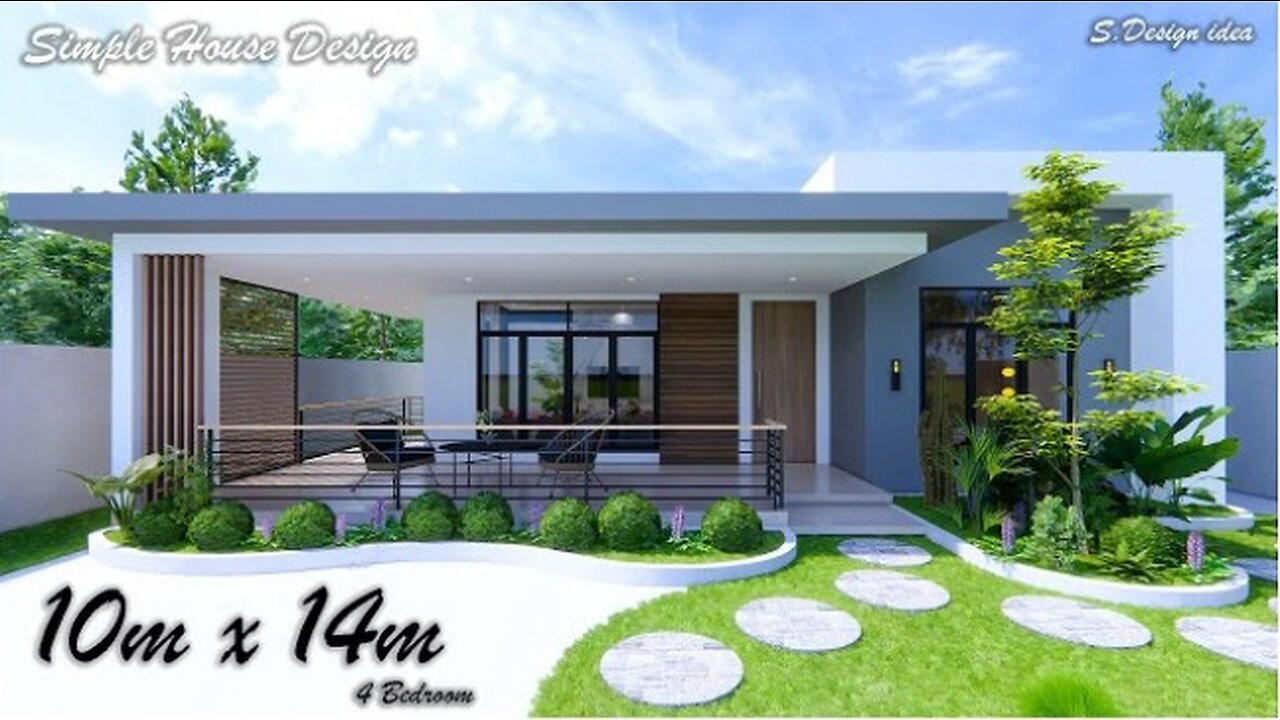 House design idea | 10m x 14m (140sqm) | 4Bedrooms