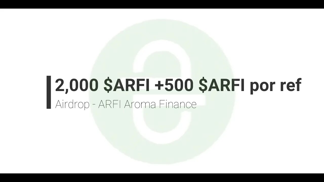 Finalizado - Airdrop - #ARFI Aroma Finance Airdrop - 100621