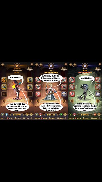 AFK Arena Txt MAJ 1.106 musique no blabla