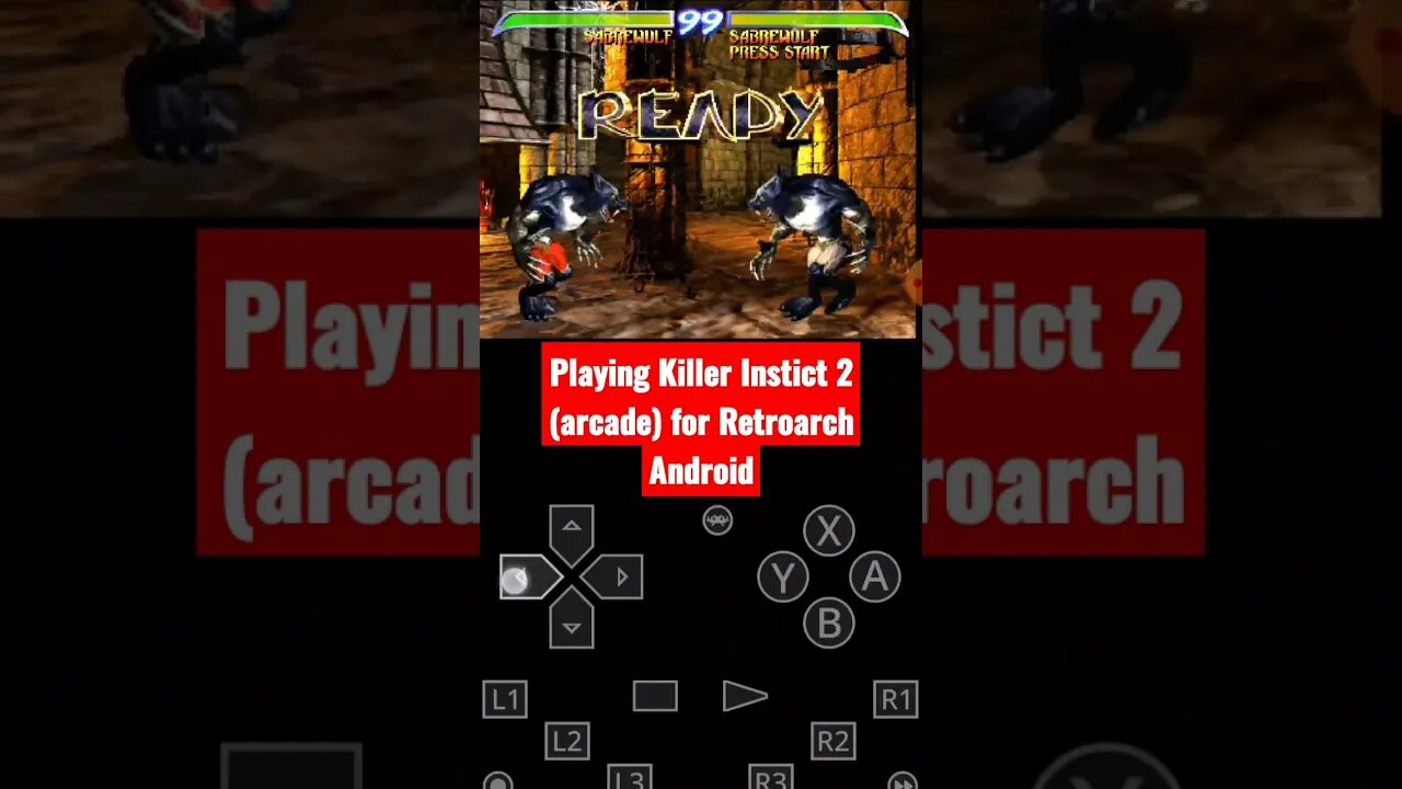 Playing Killer Instict 2 (arcade version) for the Retroarch Android Emulator using Galaxy S9