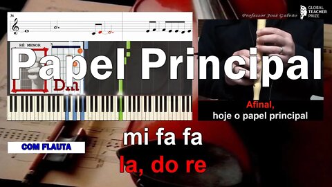 Papel principal Karaoke Notas Flauta Acordes Guitarra Piano Letra Educacao Musical Jose Galvao CVG