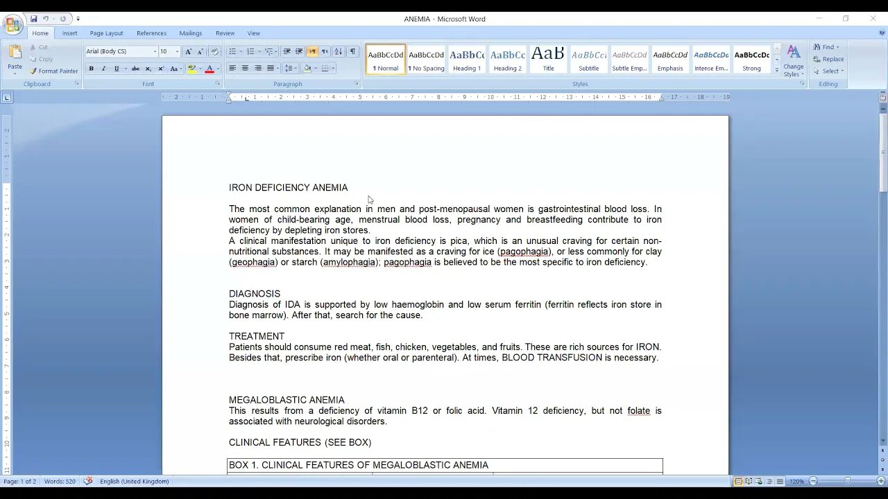 General medicine L18 (Iron deficiency anemia)