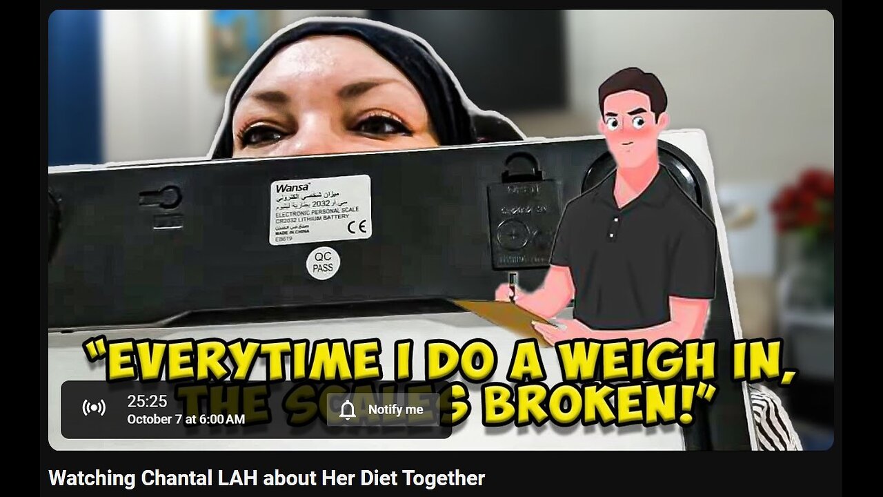 10-7-2024 The YouTube Underground "Watching Chantal LAH about Her Diet Together" w/ live chat (starts at 27:00)